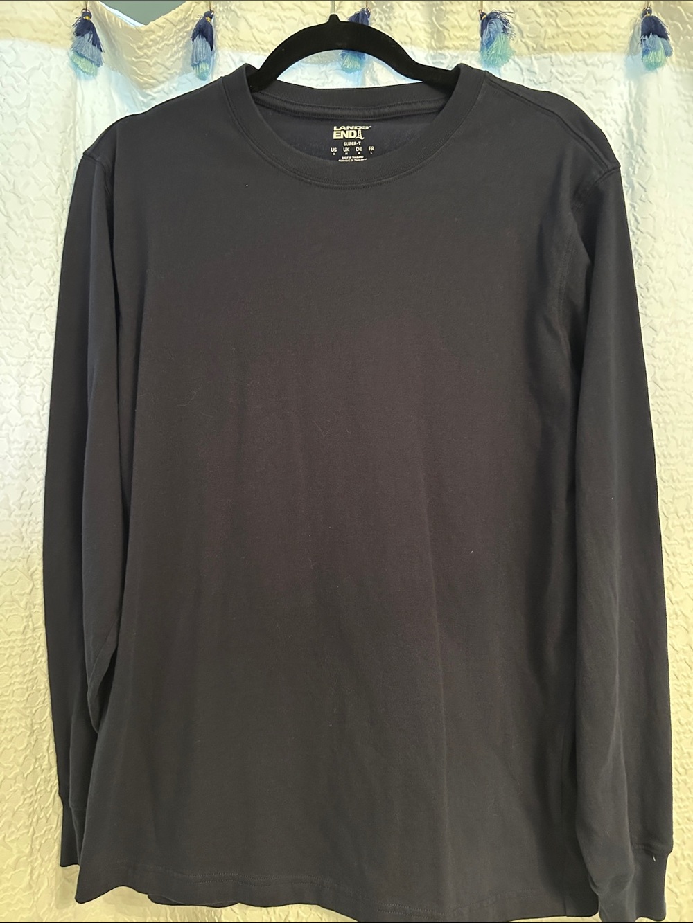 Land’s End Men's Navy Long-Sleeve Crewneck Tee